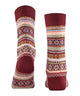 Burlington Fair Isle Delight Sokken Dames 27179 8435 claret met kleurrijk Noors motief voor de winter.