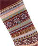 Burlington Fair Isle Delight Sokken Dames 27179 8435 claret met kleurrijk Noors motief in warme kleuren.