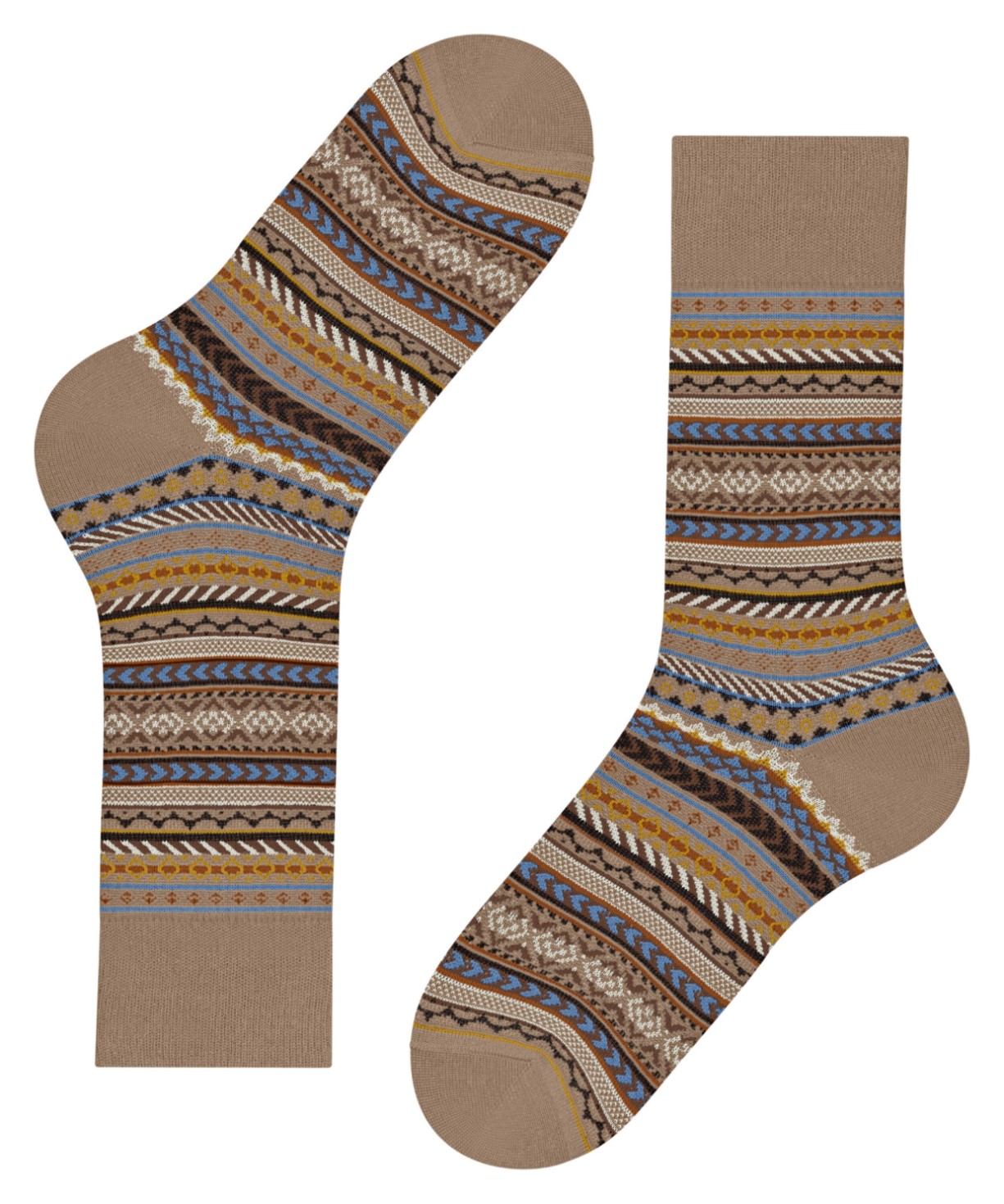 Burlington Fair Isle Sokken Heren 24748 5038 camel