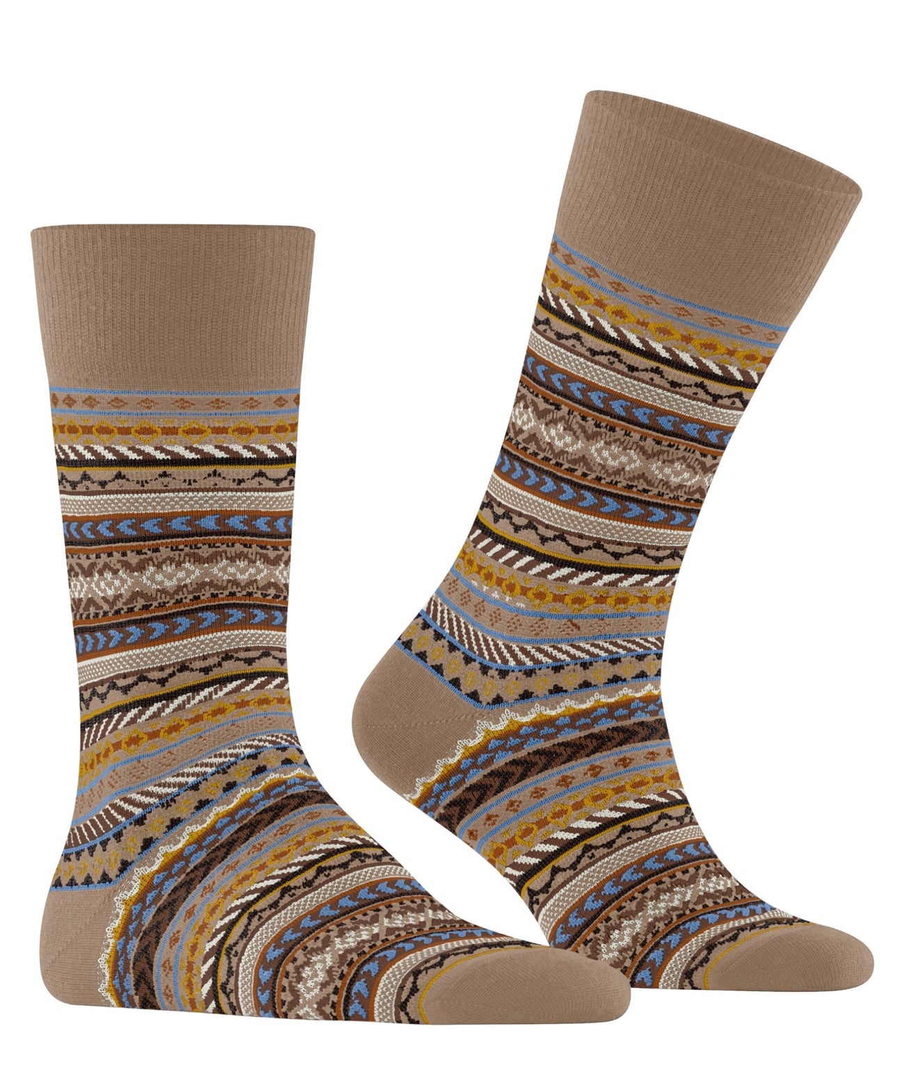 Burlington Fair Isle Sokken Heren 24748 5038 camel