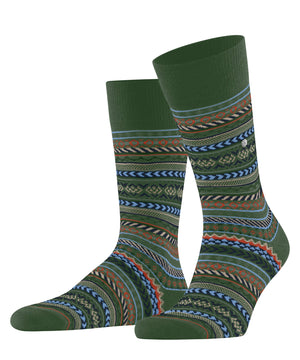 Burlington Fair Isle Sokken Heren 24748 7045 asparagus