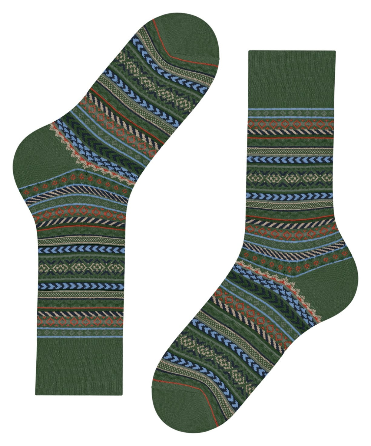 Burlington Fair Isle Sokken Heren 24748 7045 asparagus