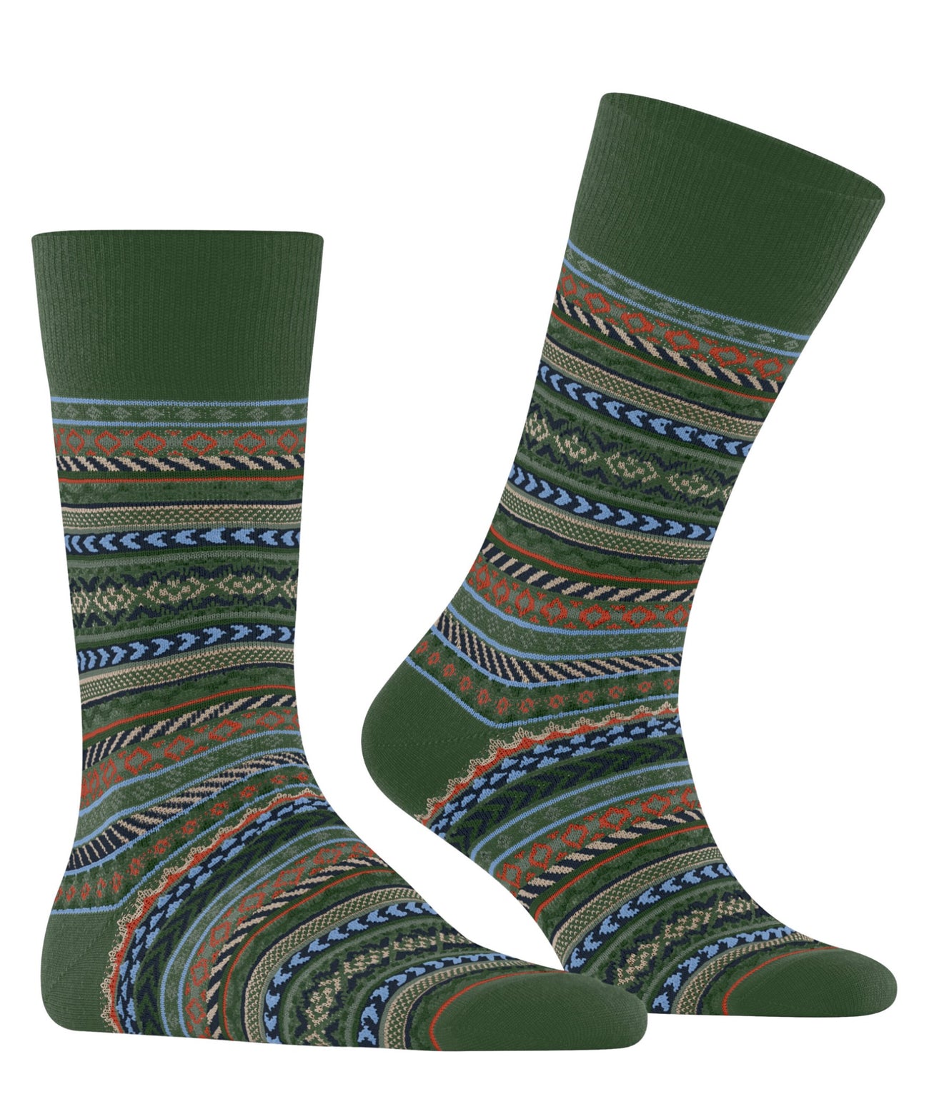 Burlington Fair Isle Sokken Heren 24748 7045 asparagus