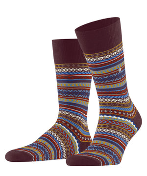 Burlington Fair Isle Sokken Heren 24748 8435 claret