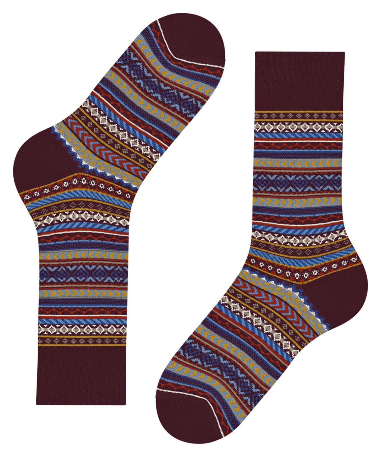 Burlington Fair Isle Sokken Heren 24748 8435 claret