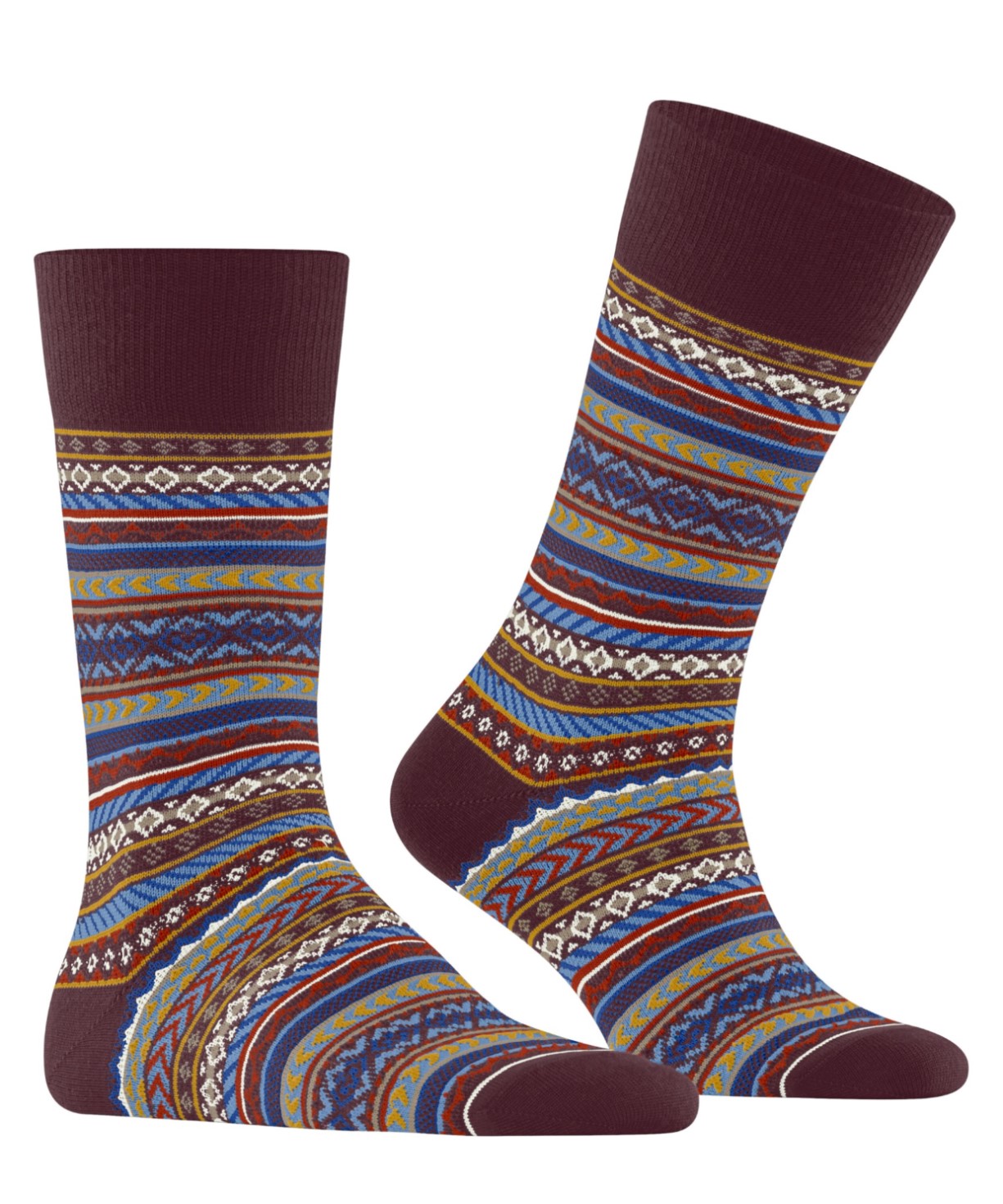 Burlington Fair Isle Sokken Heren 24748 8435 claret