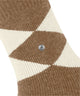 Burlington Huissokken Argyle Dames 22131 5078 almond met ruitpatroon en zachte wolmix.