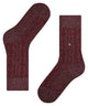 Burlington Kabel Tweed Boot Sokken Dames 27188 8546 winetasting, bordeauxrood, kabelpatroon, warme en trendy sokken