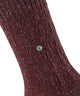 Burlington Kabel Tweed Boot Sokken Dames 27188 8546 winetasting met kabelpatroon en Burlington-clip.