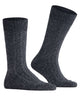 Burlington Kabel Tweed Boot Sokken Heren 24752 3080 anthra.mel in kabelpatroon, trendy en warm voor winter.