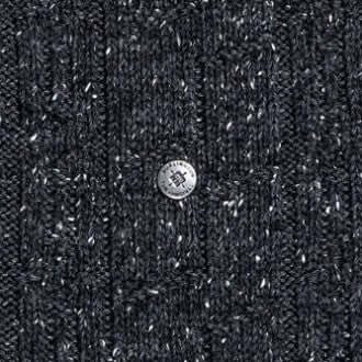 Burlington Kabel Tweed Boot Sokken Heren 24752 3080 anthra.mel. met kabelpatroon en Burlington-clip.