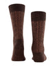 Burlington Kabel Tweed Boot Sokken Heren 24752 5880 autumn mel met kabelpatroon in bruin