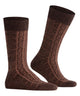 Burlington Kabel Tweed Boot Sokken Heren 24752 5880 autumn mel met een klassiek kabelpatroon in bruin.