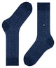 Burlington Kabel Tweed Boot Sokken Heren 24752 6127 navy mel. met klassiek kabelpatroon en comfortabele wolmix.