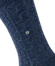 Burlington Kabel Tweed Boot Sokken Heren 24752 6127 navy mel met kabelpatroon en Burlington-clip