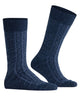 Burlington Kabel Tweed Boot Sokken Heren 24752 6127 navy mel. met klassiek kabelpatroon en comfortabele wolmix.