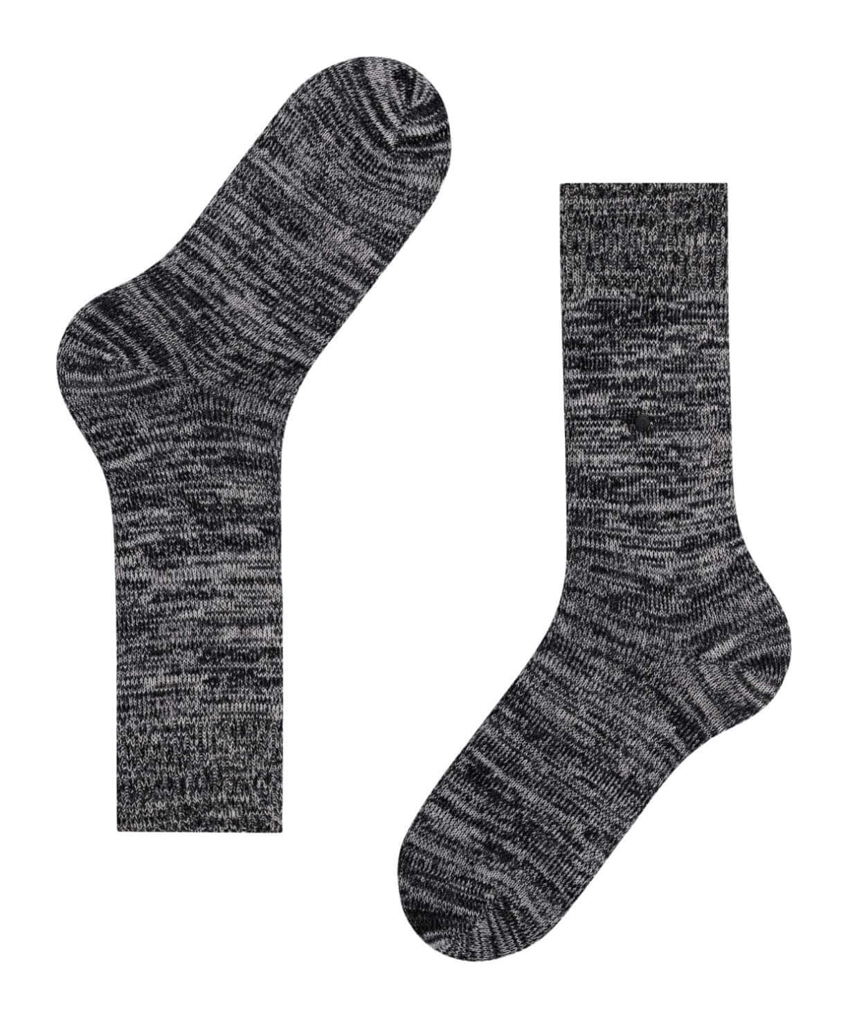Burlington Knitting Hill Sokken Heren 24755 3000 black, gemêleerde sokken in wol-katoenmix voor comfortabele winterlooks.
