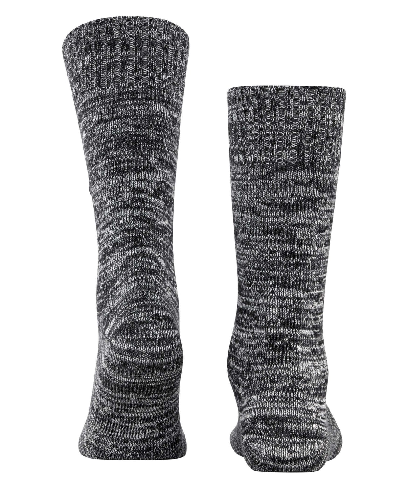 Burlington Knitting Hill Sokken Heren 24755 3000 black, gemêleerde sokken in zwart wol-katoenmix, winterse uitstraling.