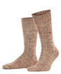 Burlington Knitting Hill Sokken Heren 24755 5042 caramel, gemêleerde wol-katoenmix sokken voor een warme winterlook.