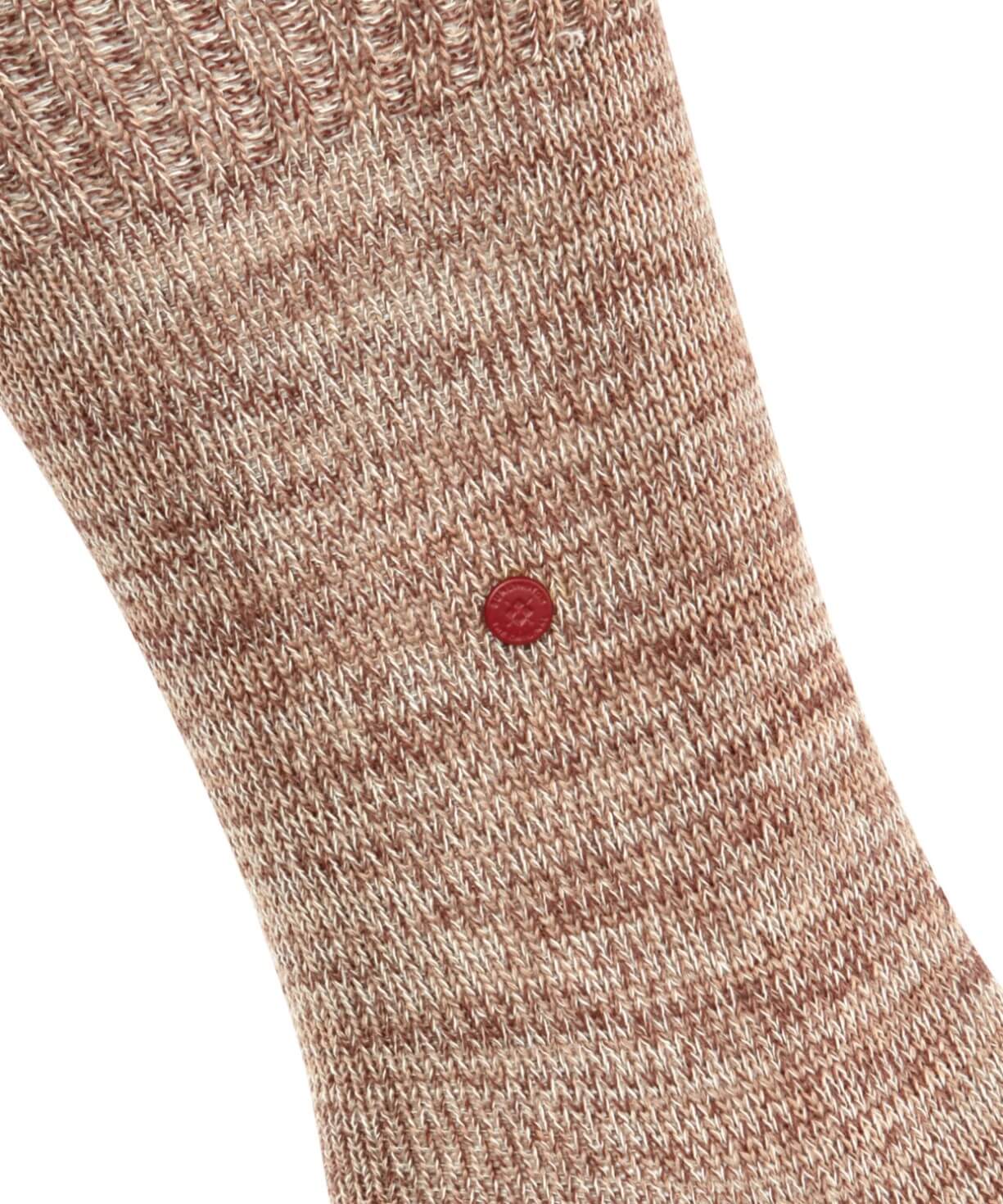 Burlington Knitting Hill Sokken Heren 24755 5042 caramel detail met gemêleerde structuur en Burlington-clip