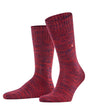 Burlington Knitting Hill Sokken Heren 24755 8435 claret, stoere gemêleerde sokken in wol-katoenmix.