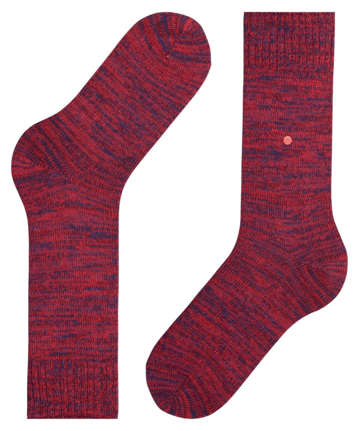 Burlington Knitting Hill Sokken Heren 24755 8435 claret, gemêleerde wol-katoenmix sokken in winterse uitstraling.