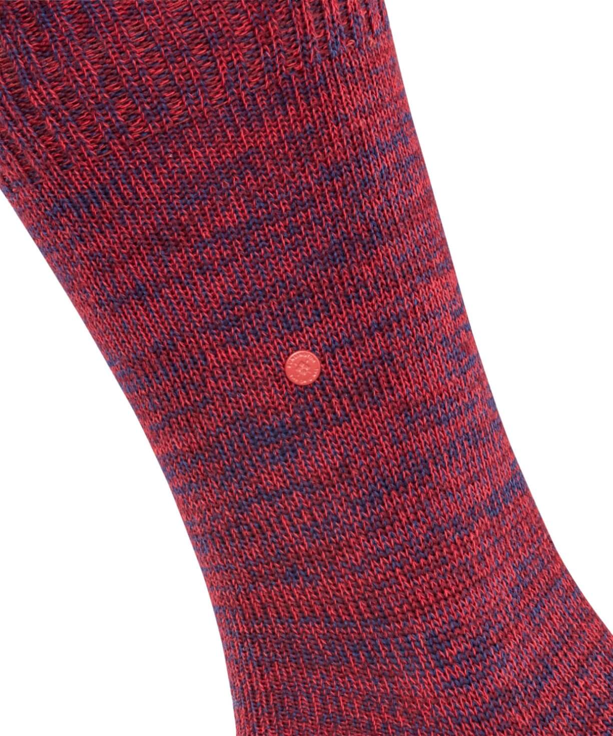 Burlington Knitting Hill Sokken Heren 24755 8435 claret gemêleerde sok met Burlington-clip detail.