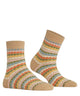 Leuke zomerse Burlington damessokjes met fair isle patroon in aardetinten, gemaakt van katoen met Burlington-clip aan de zijkant.