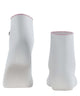 Burlington Lakeside Korte sokken Dames 27116 2000 white met smalle ribstructuur en roze randje
