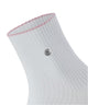 Burlington Lakeside Korte sokken Dames 27116 2000 white met roze randje en fijne ribstructuur.