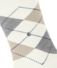 Burlington Manchester Sokken Heren 21088 2049 off-white met ruitpatroon en Burlington-clip