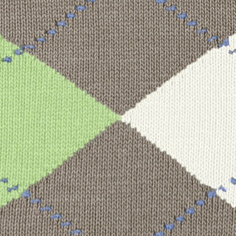 Burlington Manchester Sokken Heren 21088 4186 greige geblokt ontwerp met groene, grijze en witte kleuren