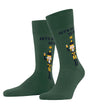 Burlington Nutracker Kerstsokken Heren 24700 7502 eucalyptus met glitters en slogan Let’s Go Nuts!