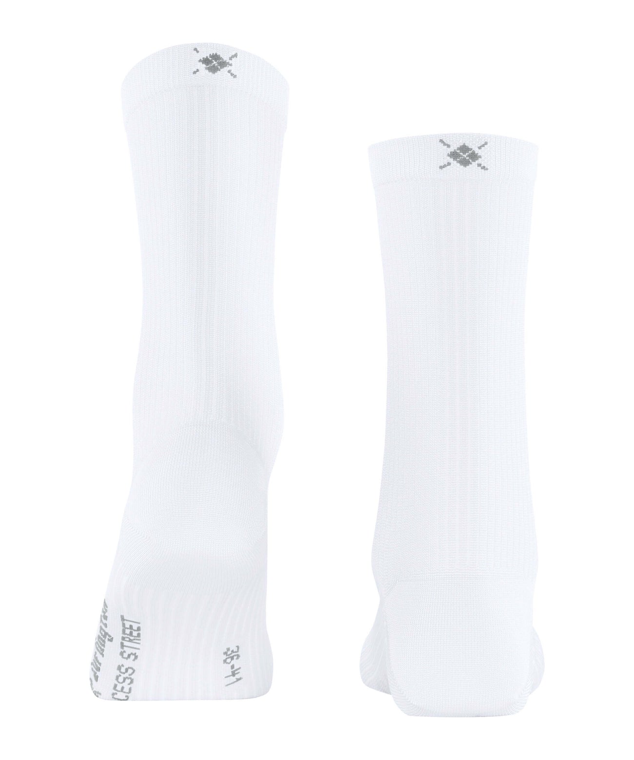 Burlington Princess Street Sokken Dames 22135 2000 white met smalle ribstructuur en glanzend materiaal.