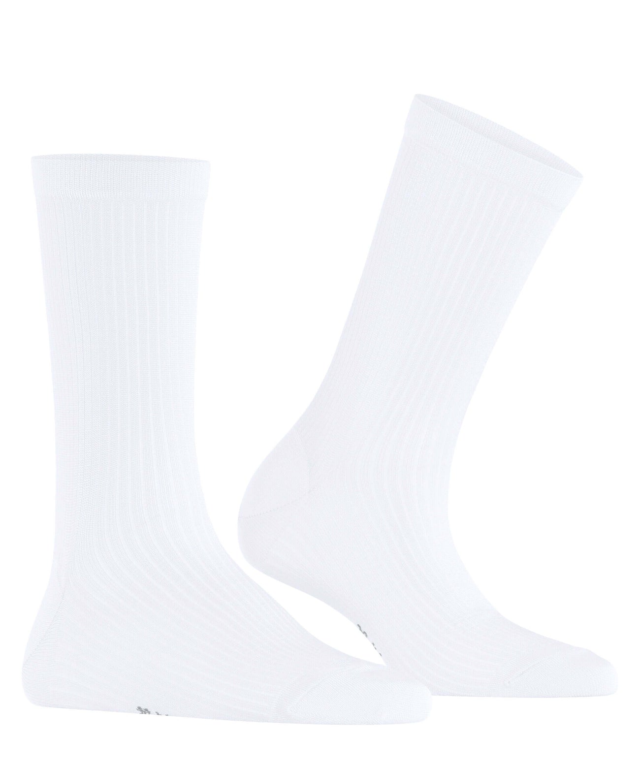 Burlington Princess Street Sokken Dames 22135 2000 white, glanzend en fijn geribt, in een zachte viscosemix.