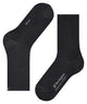 Burlington Princess Street Sokken Dames 22135 3000 black, fijne glanzende sokjes met ribstructuur in zwart.