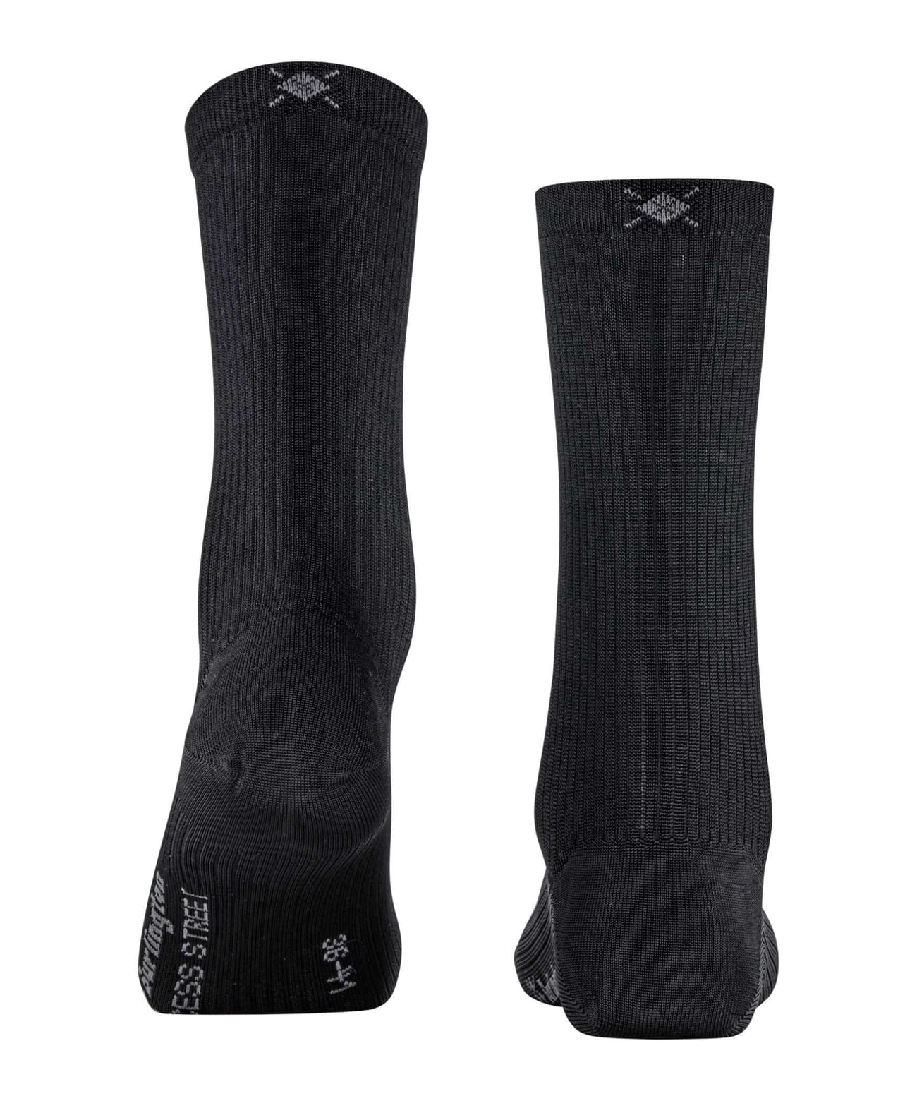 Burlington Princess Street Sokken Dames 22135 3000 black, glanzend zwart sokje met smalle ribstructuur.