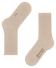 Burlington Princess Street Sokken Dames 22135 4010 cream, glanzend sokje met ribstructuur in crème kleur.