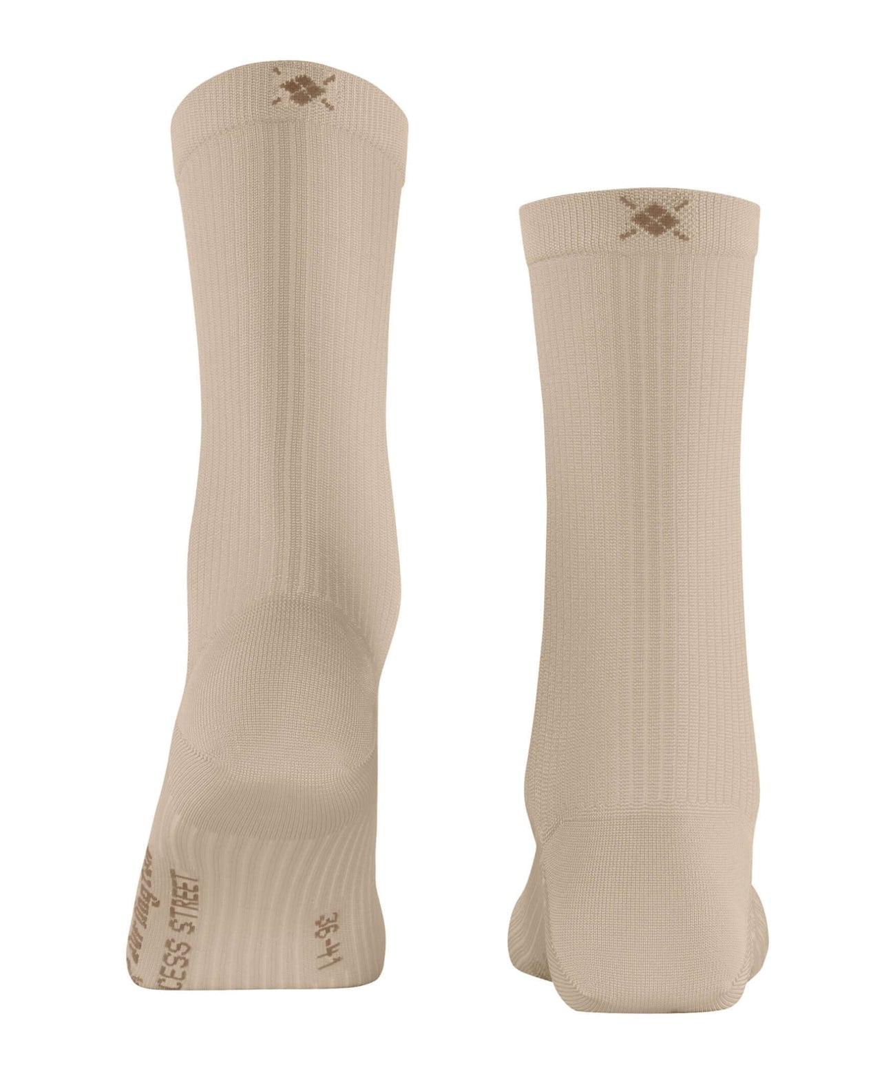 Burlington Princess Street Sokken Dames 22135 4010 cream, fijn geribde glanzende sokken in een zachte viscosemix.