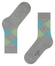 Burlington Queen Sokken Dames 22004 3228 cloud mel. klassieke ruitsokken met biologische katoen en gerecycled polyamide.