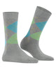 Burlington Queen Sokken Dames 22004 3228 cloud mel. Klassieke ruitsokken met biologisch katoen en gerecycled polyamide.