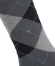 Burlington Queen Sokken Dames 22004 3974 grey melange met ruitpatroon en korting op zachte biologische katoen.
