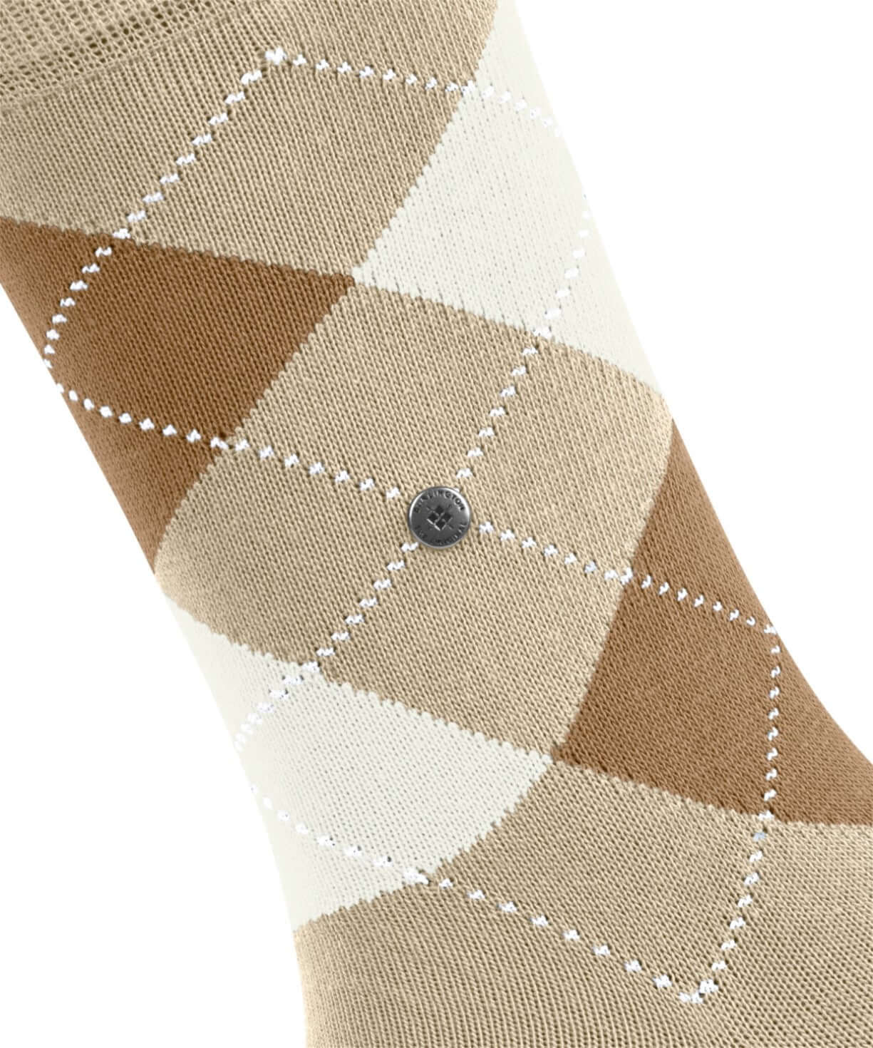 Burlington Queen Sokken Dames 22004 4014 pearl in ruits patroon met Burlington-clip.