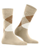 Burlington Queen Sokken Dames 22004 4014 pearl ruitsokken in beige en wit met een klassiek ruitpatroon.