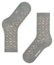 Burlington Reindeer Sokken Dames 27193 3400 light grey met rendierpatroon in ruitdesign.