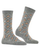 Burlington Reindeer Sokken Dames 27193 3400 light grey met rendierpatroon en ruitdesign.