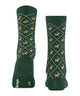 Burlington Reindeer Sokken Dames 27193 7502 eucalyptus met rendierpatroon en ruitdesign.