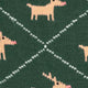 Burlington Reindeer Sokken Dames 27193 7502 eucalyptus met rendierpatroon en donkergroene achtergrond.