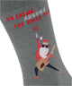 Burlington Rocking Xmas Sokken Heren 21905 3390 light greymel met een rockende kerstman en subtiele glittertje.