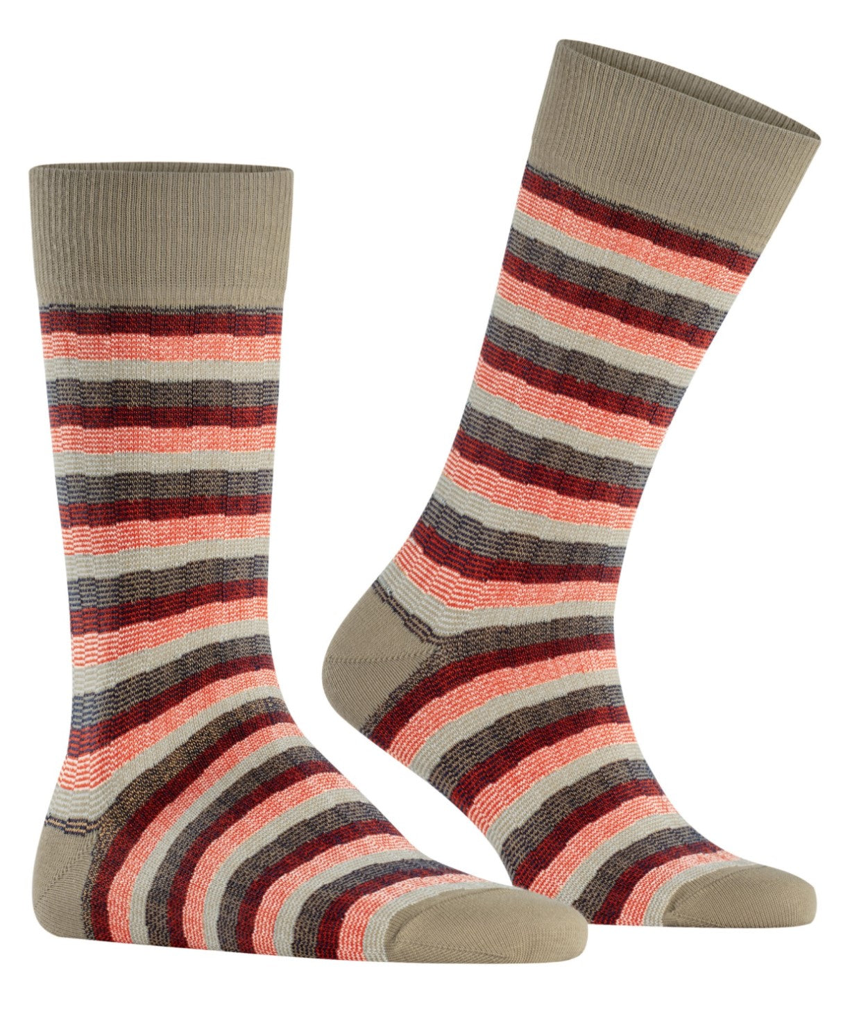 Burlington Signature Stripe Sokken Heren 24717  4028 desert sand Foto 13378